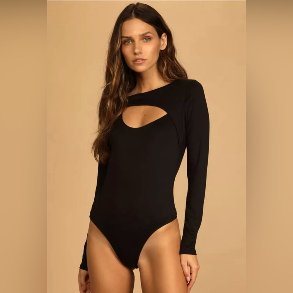 Elegant Black Long Sleeve Bodysuit